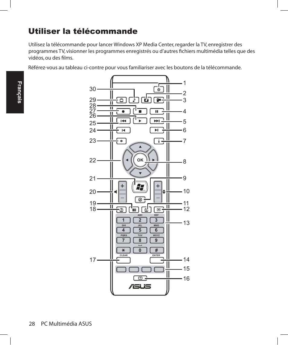 Utiliser la télécommande | Asus Asteio D22 User Manual | Page 76 / 252