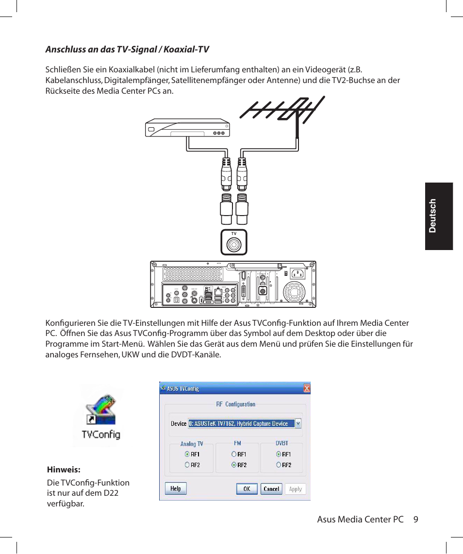 Deutsch | Asus Asteio D22 User Manual | Page 99 / 252