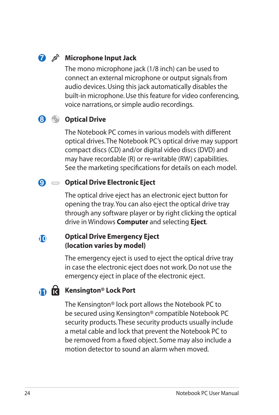 Asus U41JF User Manual | Page 24 / 112