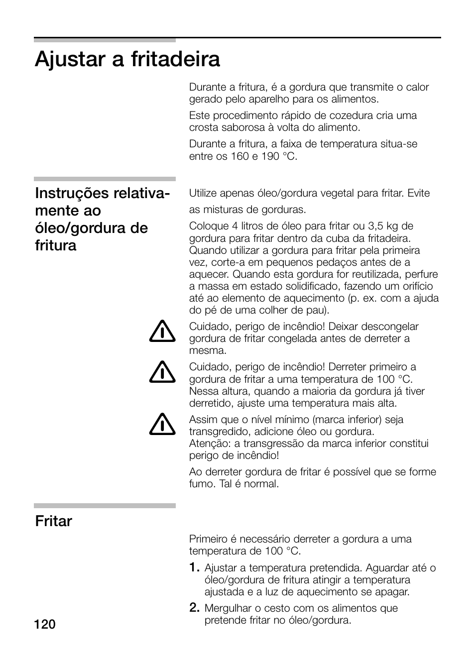 Ajustar a fritadeira | Neff N34K30N0 User Manual | Page 120 / 128