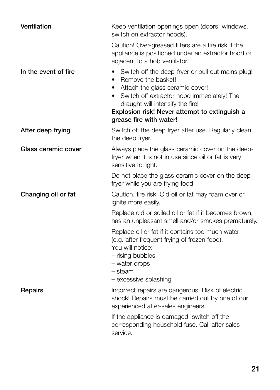 Neff N34K30N0 User Manual | Page 21 / 128