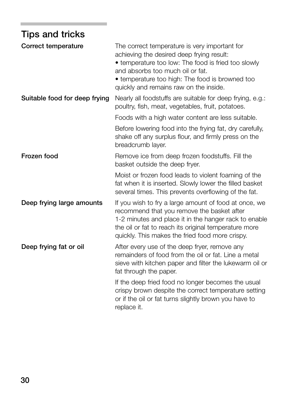 Tips and tricks | Neff N34K30N0 User Manual | Page 30 / 128