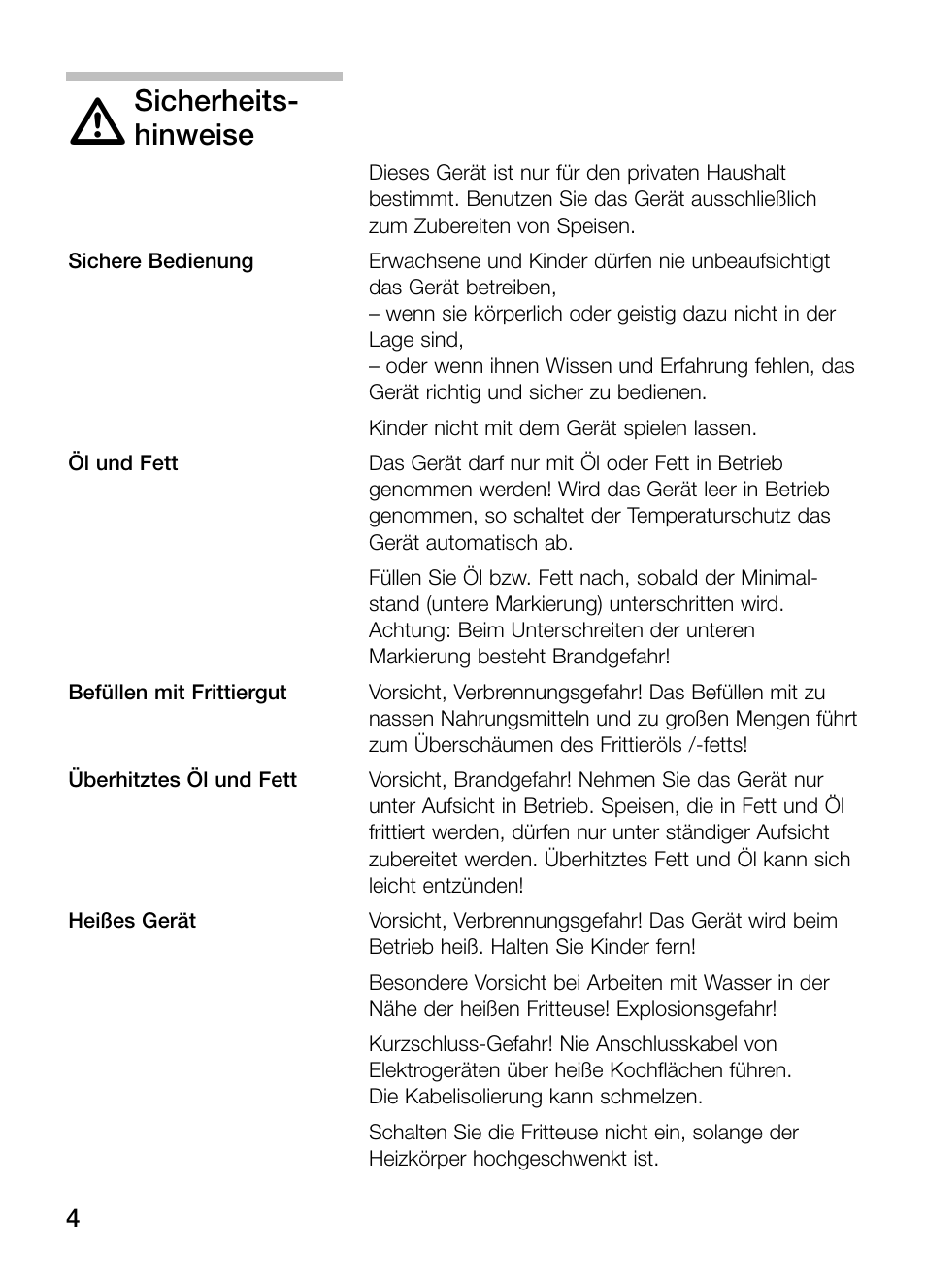 Sicherheits, Hinweise | Neff N34K30N0 User Manual | Page 4 / 128