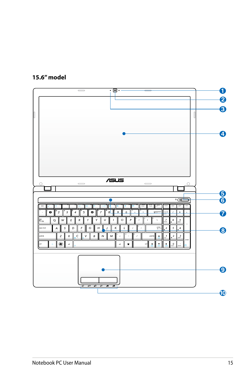 6” model | Asus X73BR User Manual | Page 15 / 112