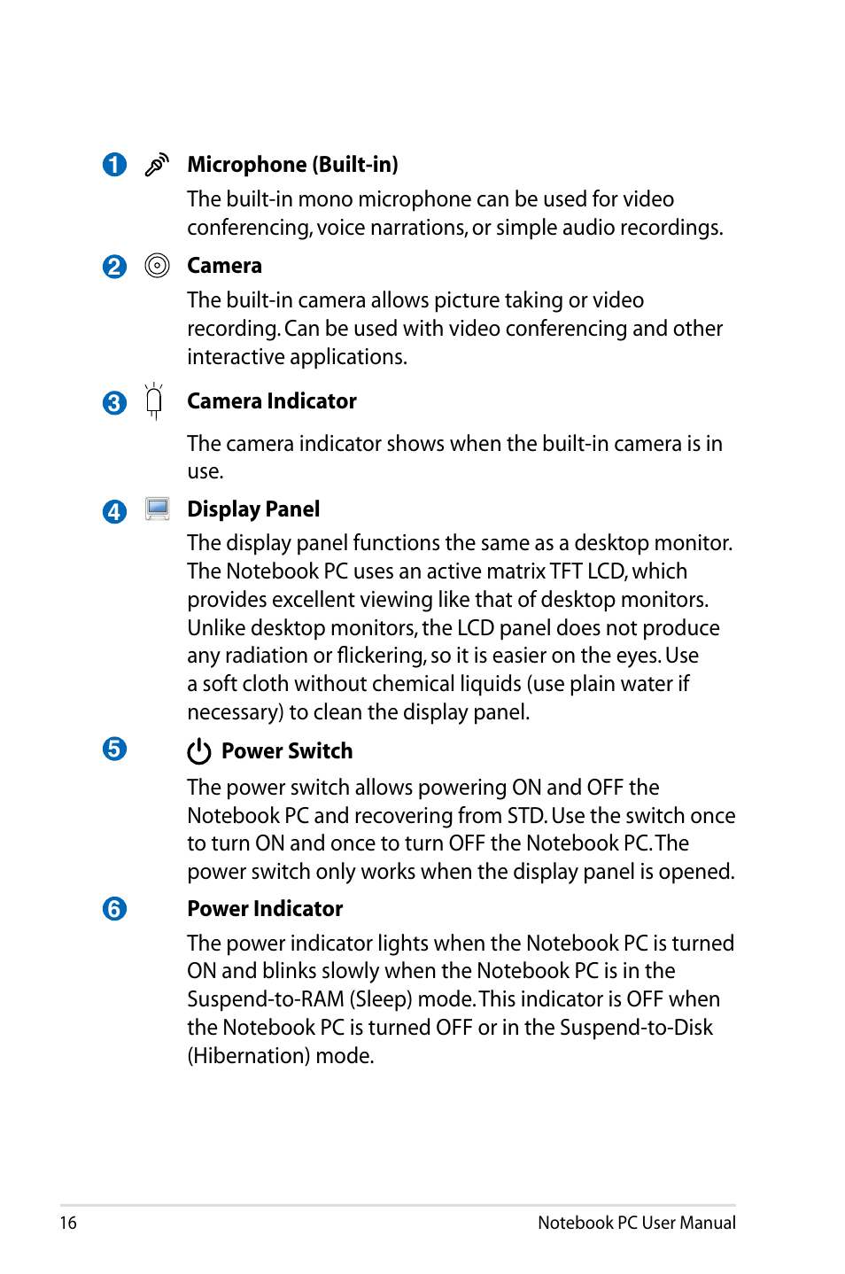 Asus X73BR User Manual | Page 16 / 112