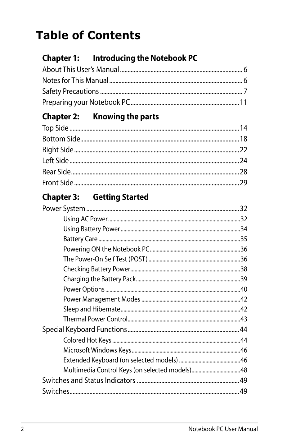 Asus X73BR User Manual | Page 2 / 112