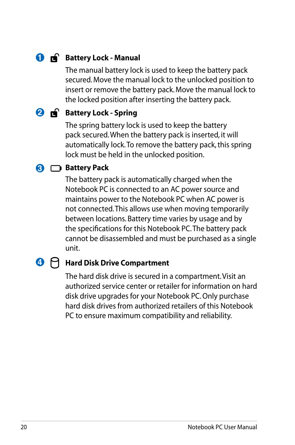 Asus X73BR User Manual | Page 20 / 112
