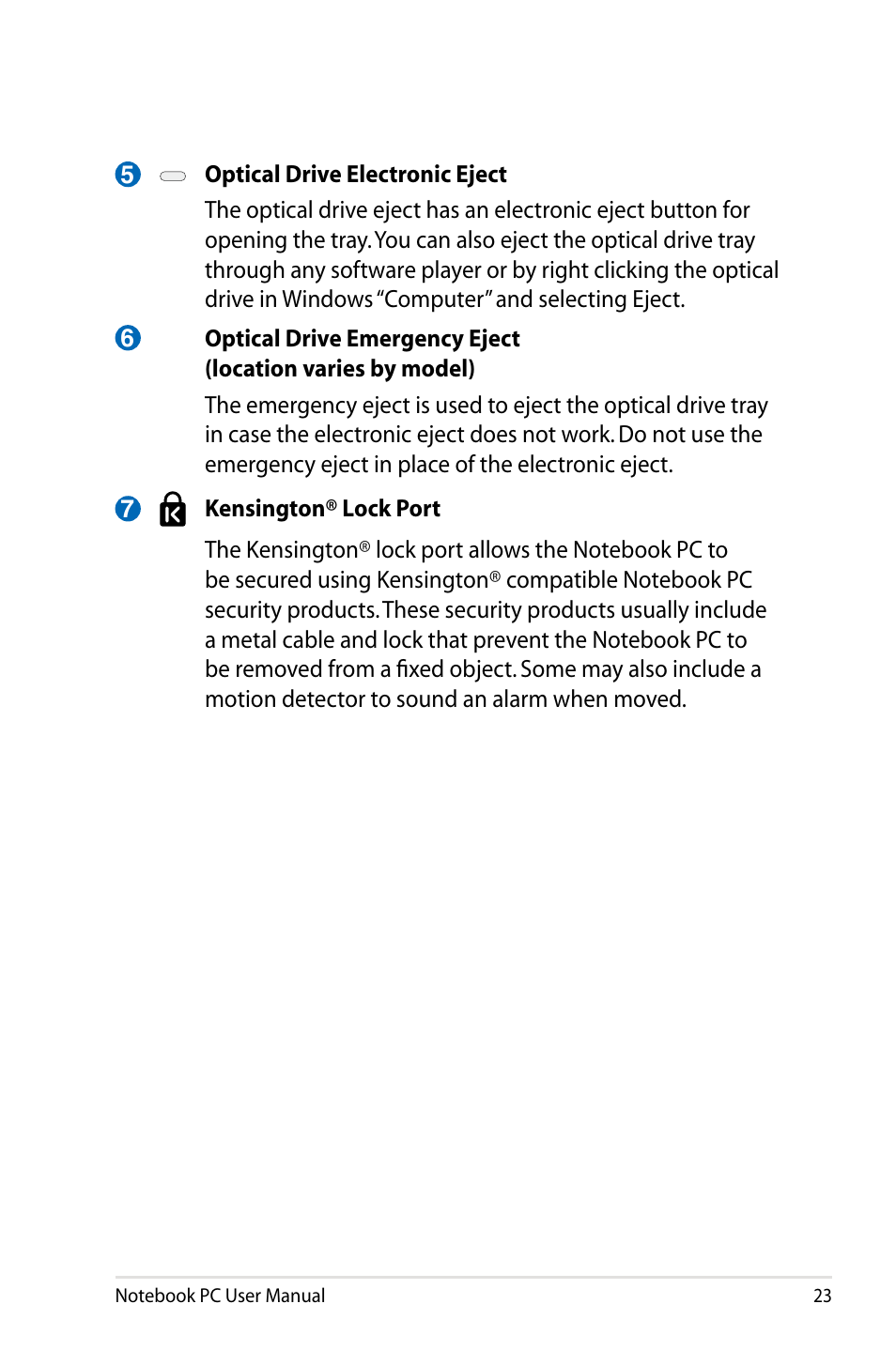 Asus X73BR User Manual | Page 23 / 112