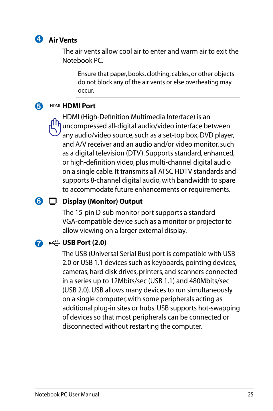 Asus X73BR User Manual | Page 25 / 112
