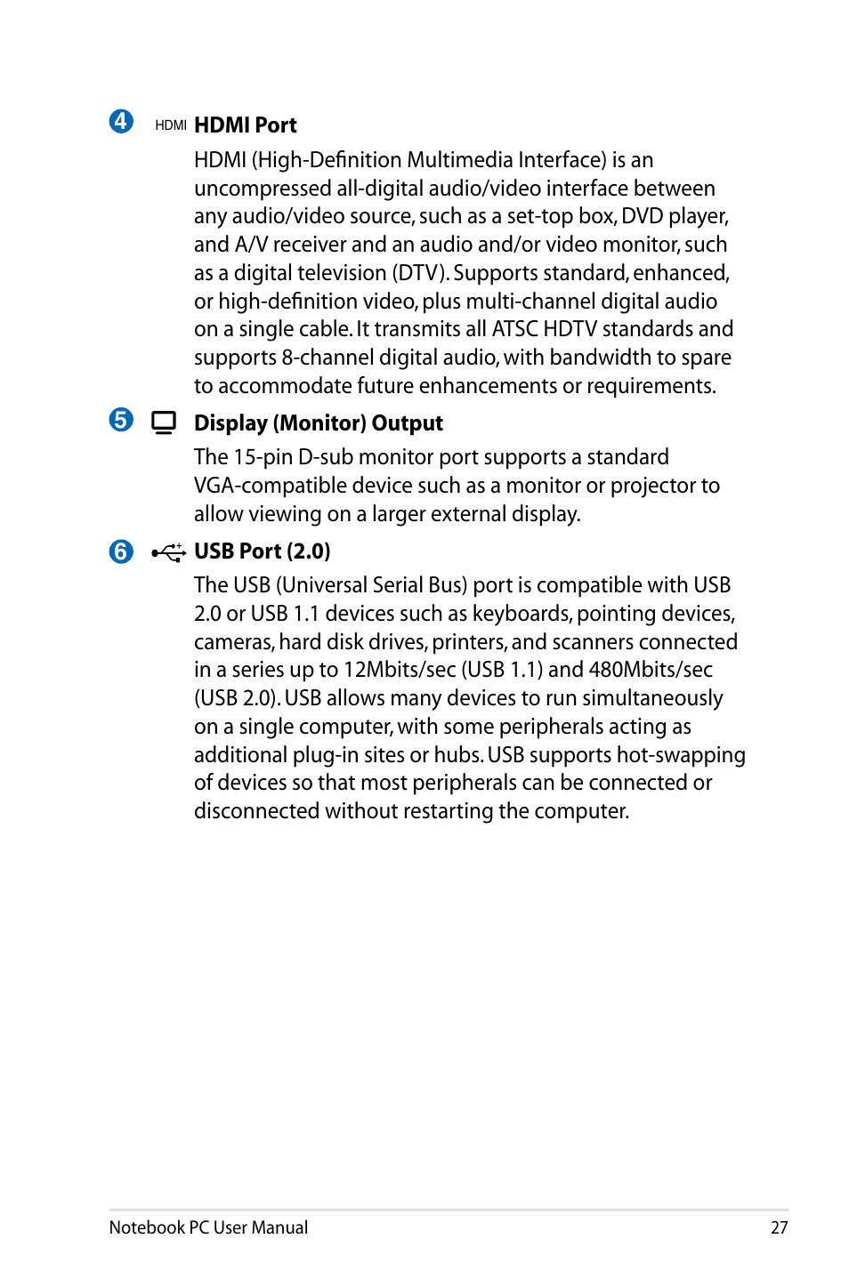 Asus X73BR User Manual | Page 27 / 112