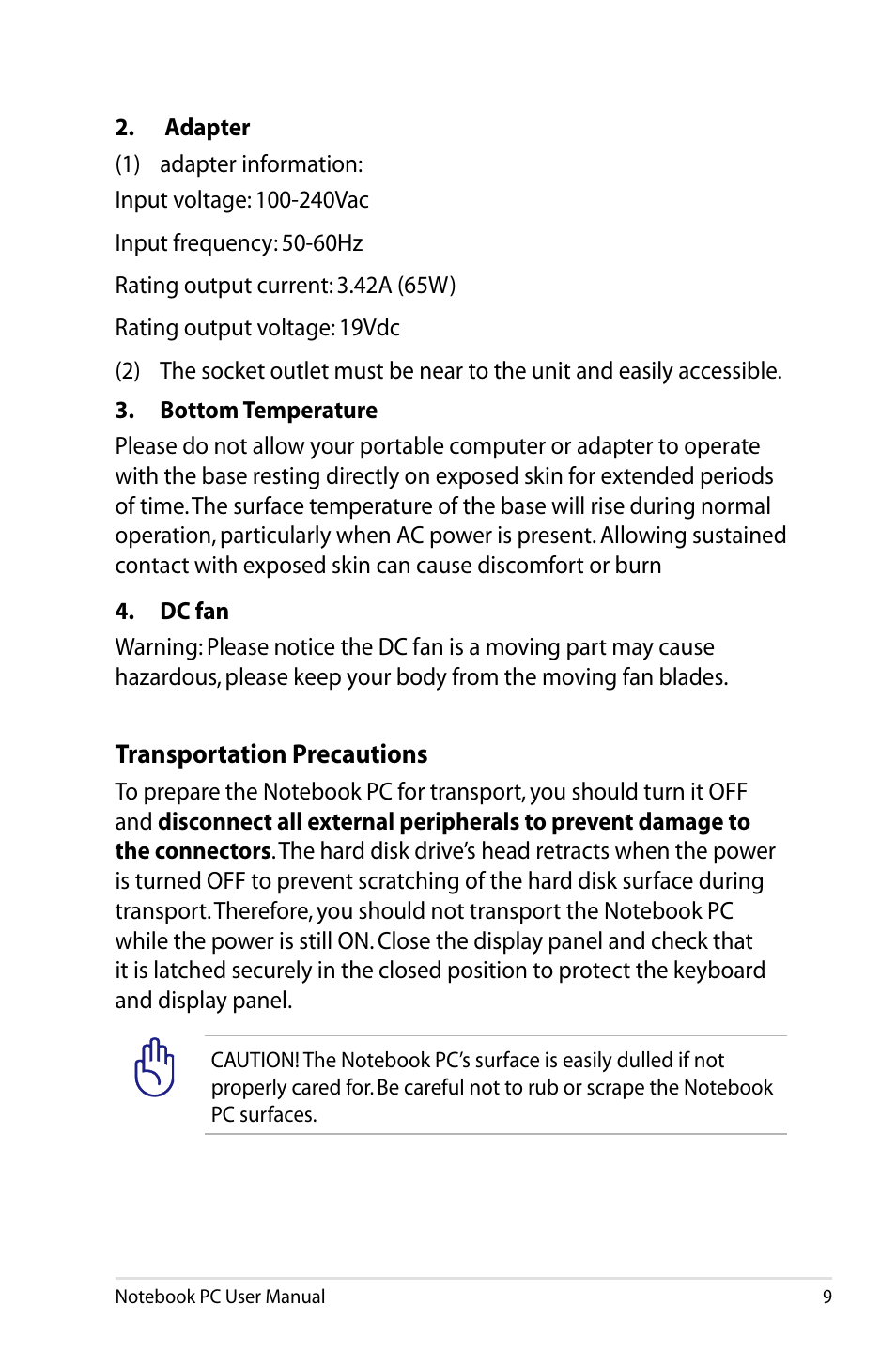 Asus X73BR User Manual | Page 9 / 112