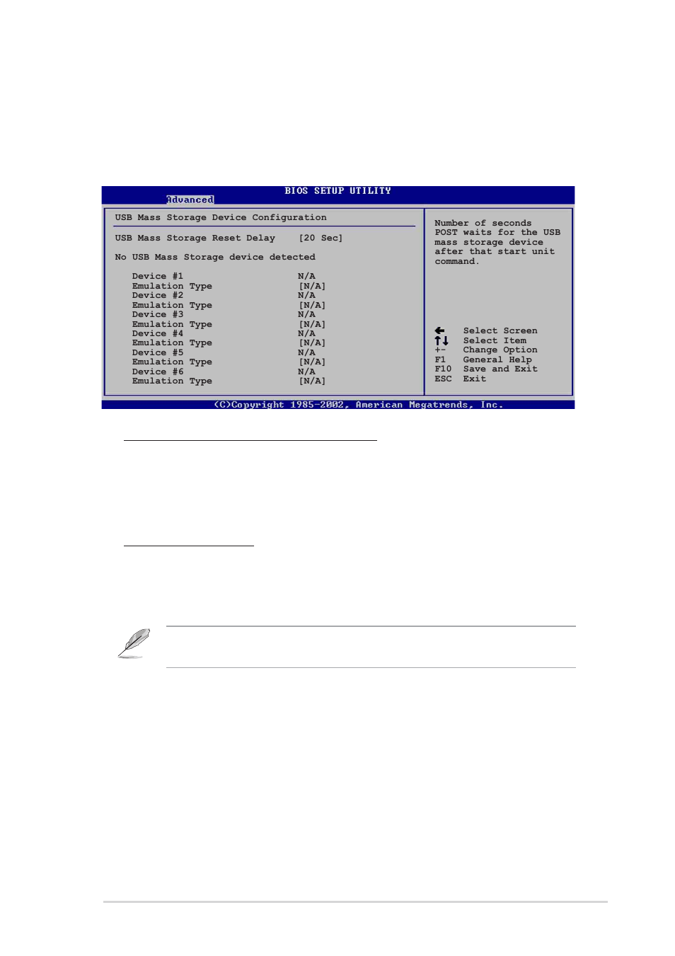 Usb mass storage reset delay [20 sec, Emulation type [n/a | Asus P4P800S User Manual | Page 63 / 82