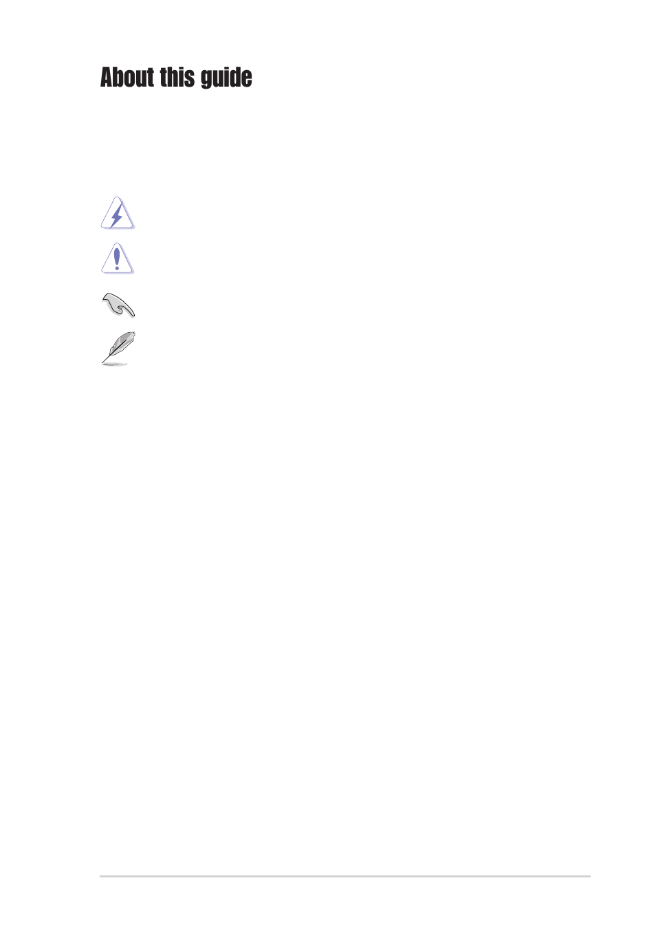 About this guide, Conventions used in this guide, Where to find more information | Asus P4P800S User Manual | Page 7 / 82