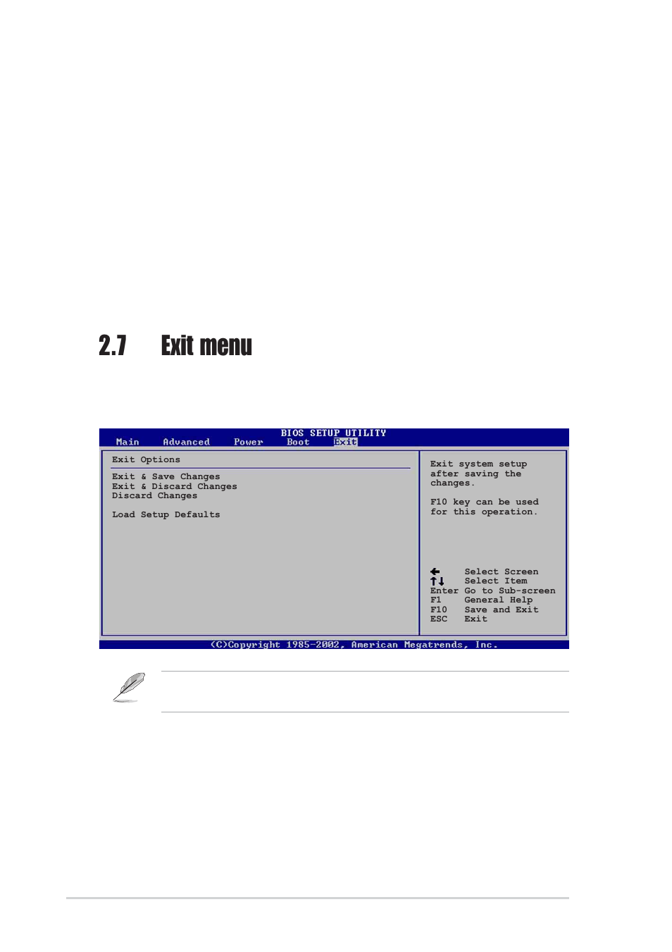 7 exit menu | Asus P4P800S User Manual | Page 74 / 82