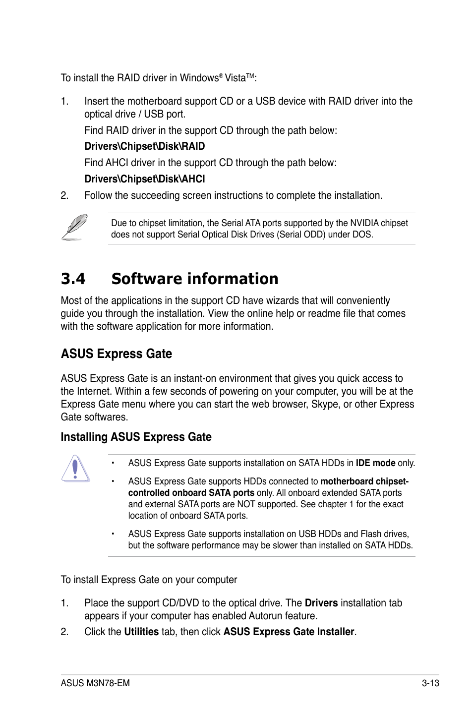 4 software information, Asus express gate | Asus M3N78-EM User Manual | Page 101 / 114