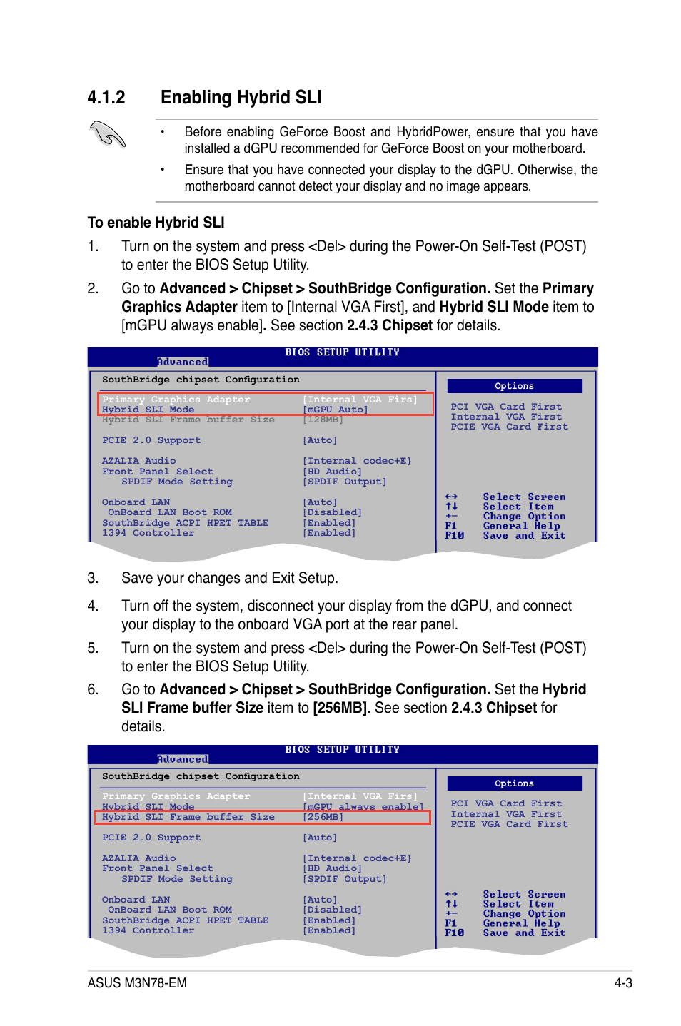 2 enabling hybrid sli | Asus M3N78-EM User Manual | Page 113 / 114