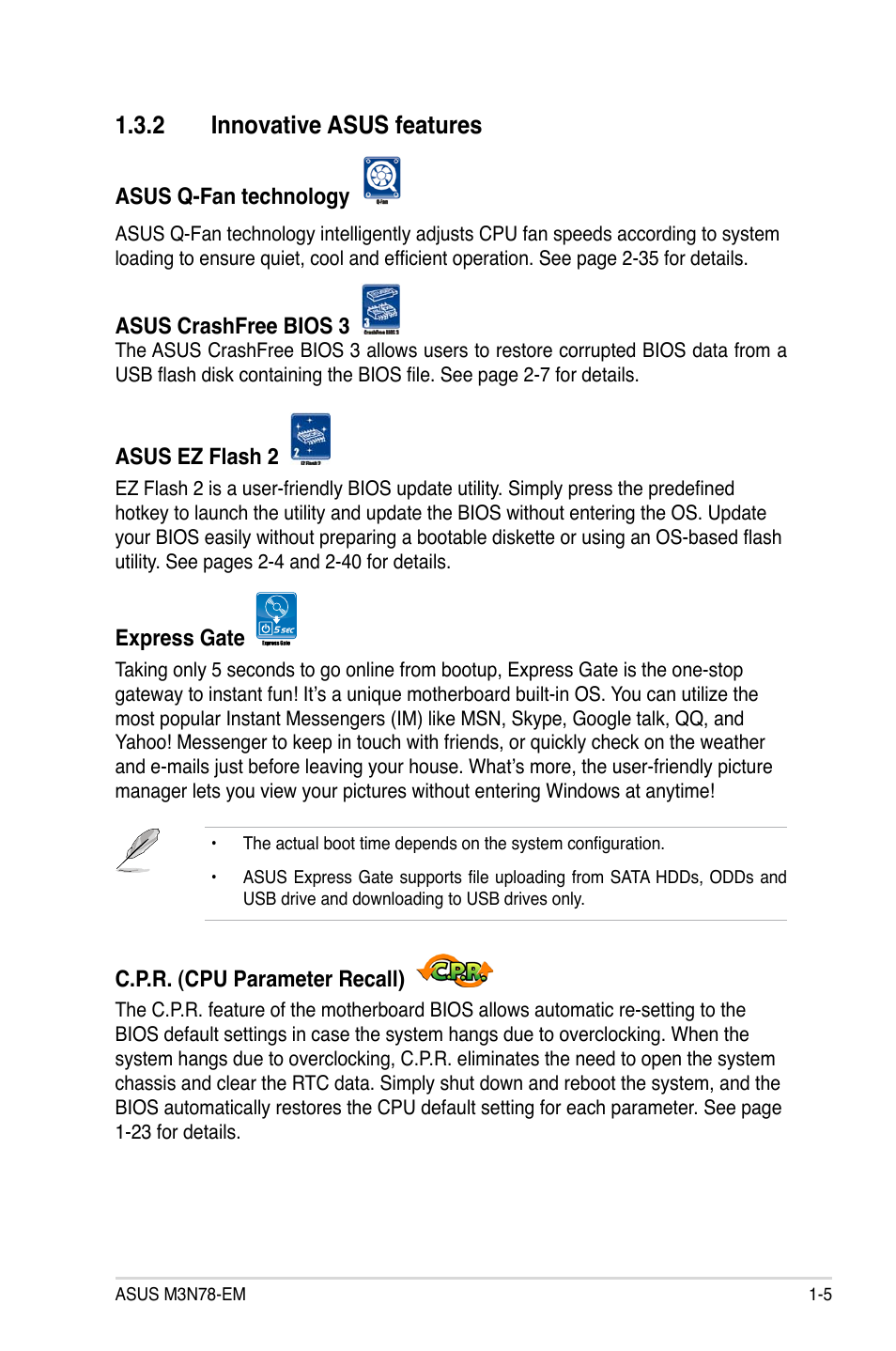 2 innovative asus features | Asus M3N78-EM User Manual | Page 17 / 114