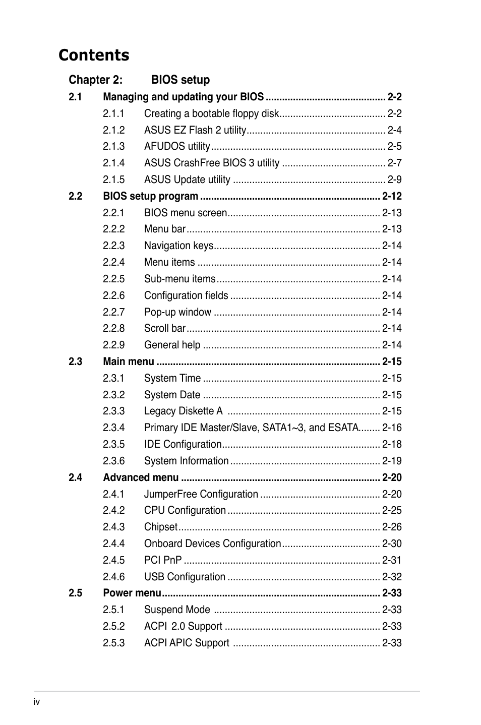 Asus M3N78-EM User Manual | Page 4 / 114