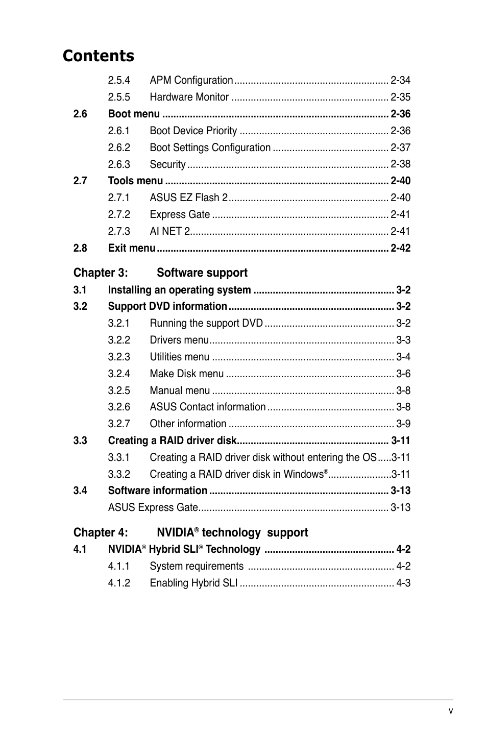 Asus M3N78-EM User Manual | Page 5 / 114