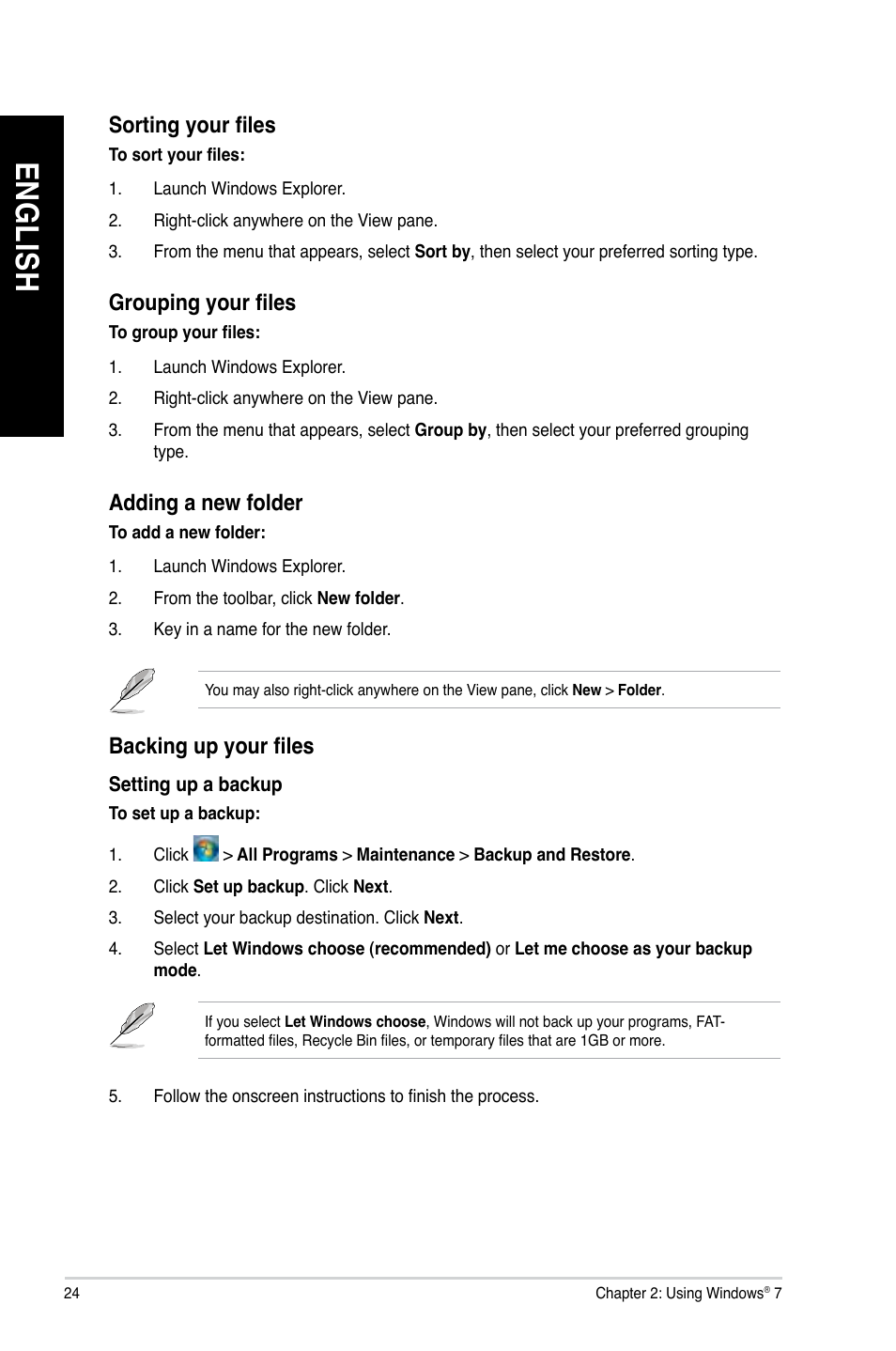 En gl is h en gl is h en gl is h en gl is h | Asus CM1745 User Manual | Page 24 / 68