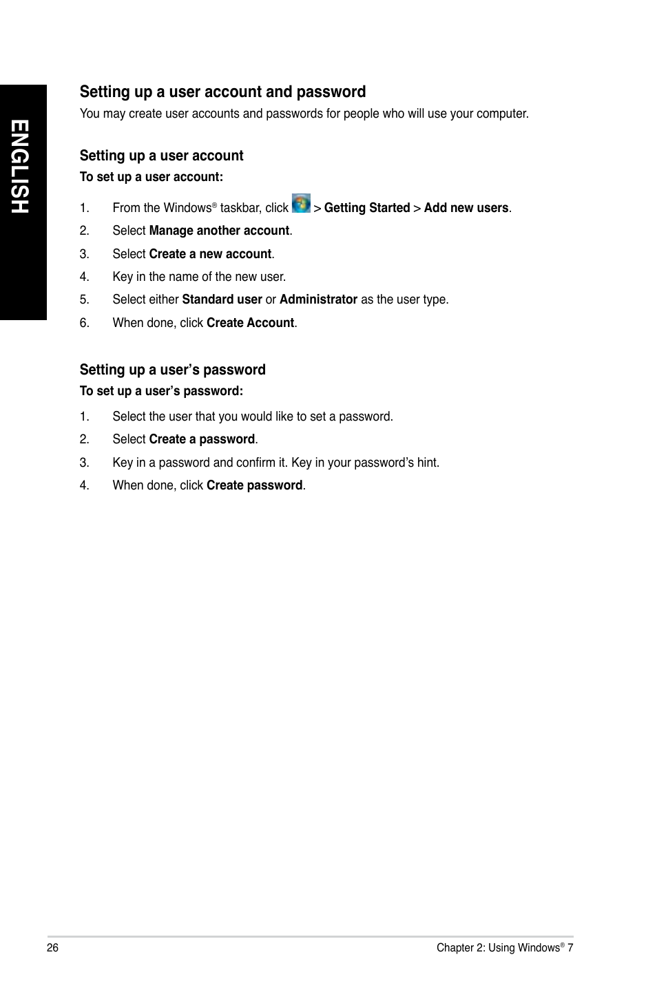 En gl is h en gl is h en gl is h en gl is h | Asus CM1745 User Manual | Page 26 / 68