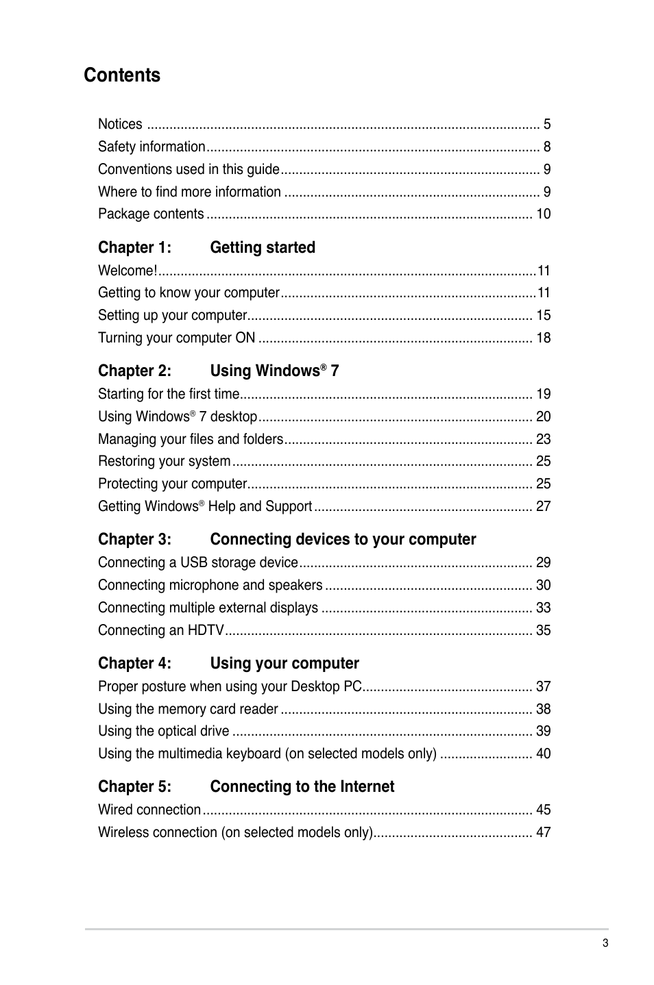 Asus CM1745 User Manual | Page 3 / 68