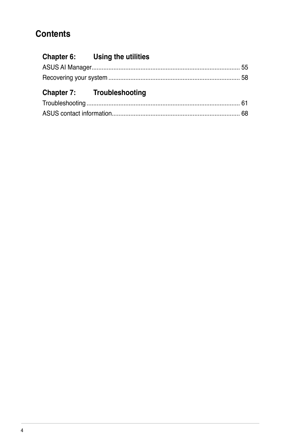 Asus CM1745 User Manual | Page 4 / 68