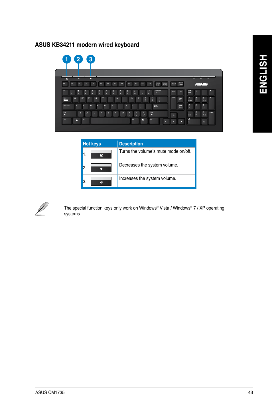 En gl is h en gl is h | Asus CM1745 User Manual | Page 43 / 68