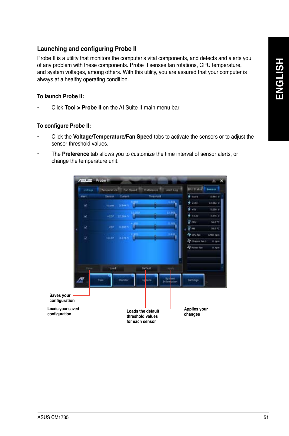 En gl is h en gl is h | Asus CM1745 User Manual | Page 51 / 68