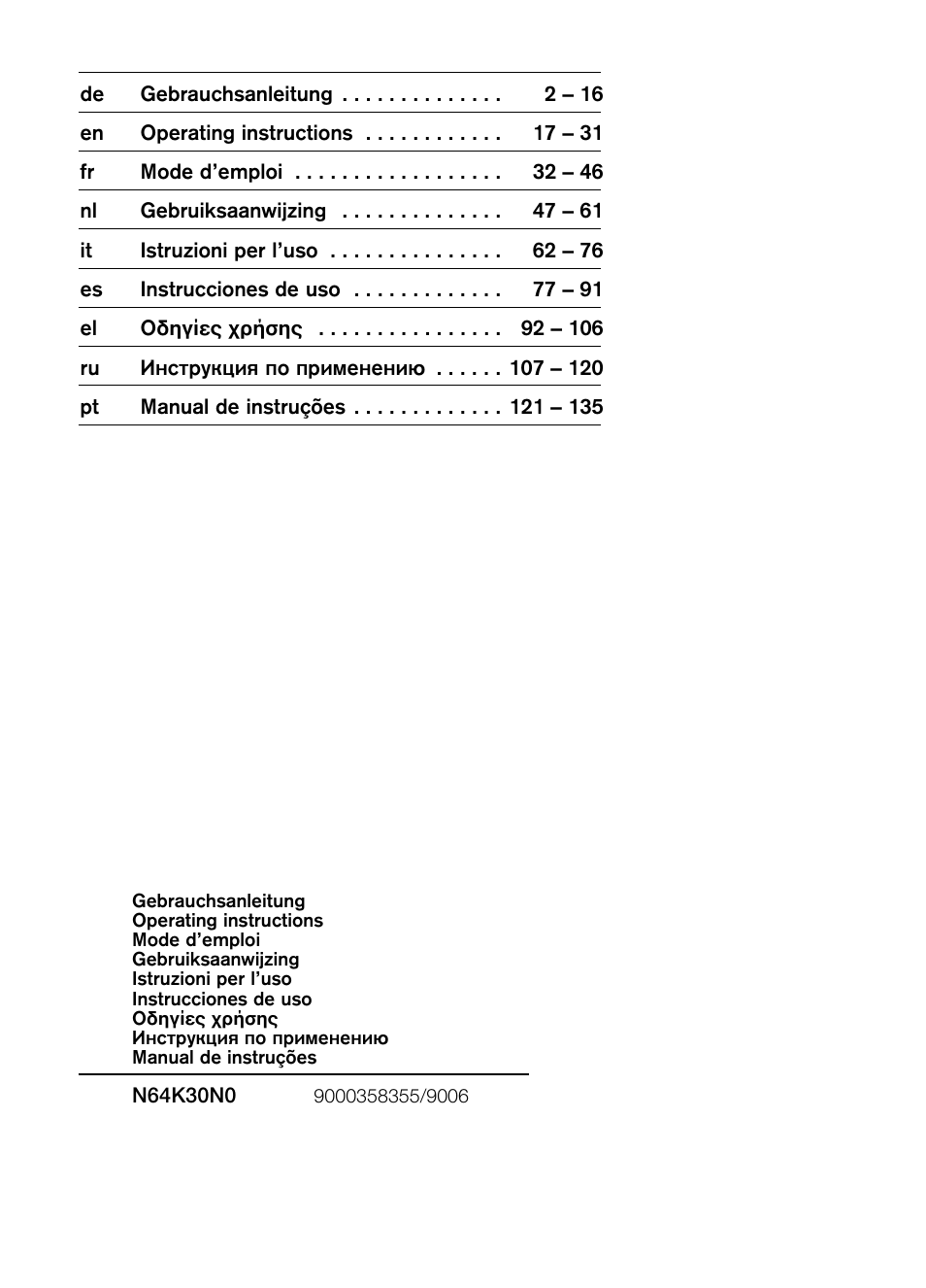 Neff N64K30N0 User Manual | 136 pages