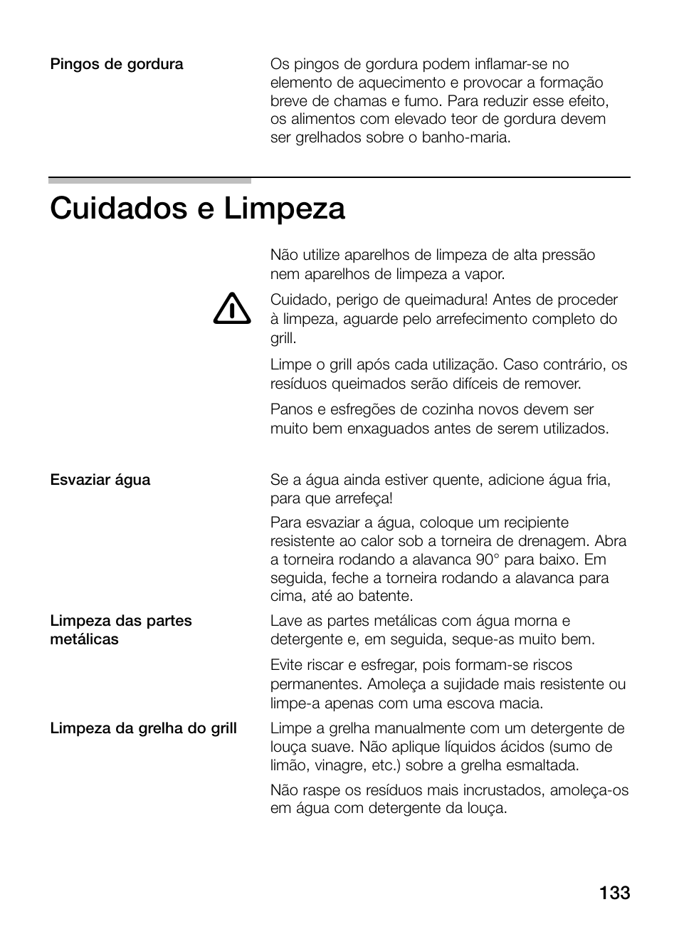 Cuidados e limpeza | Neff N64K30N0 User Manual | Page 133 / 136