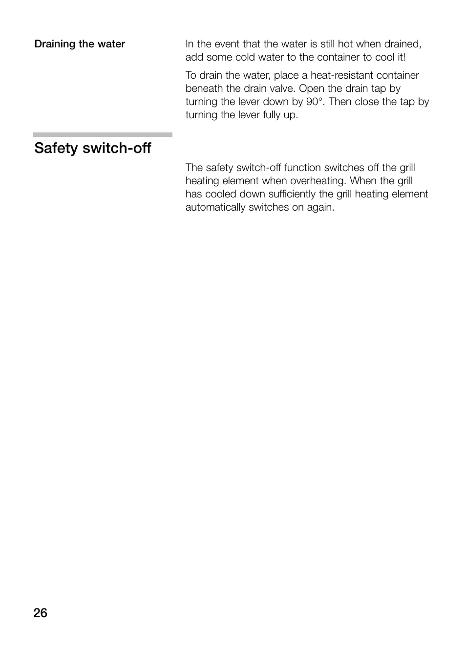 Safety switch-off | Neff N64K30N0 User Manual | Page 26 / 136