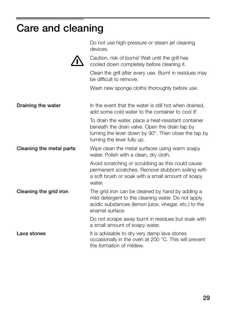 Care and cleaning | Neff N64K30N0 User Manual | Page 29 / 136