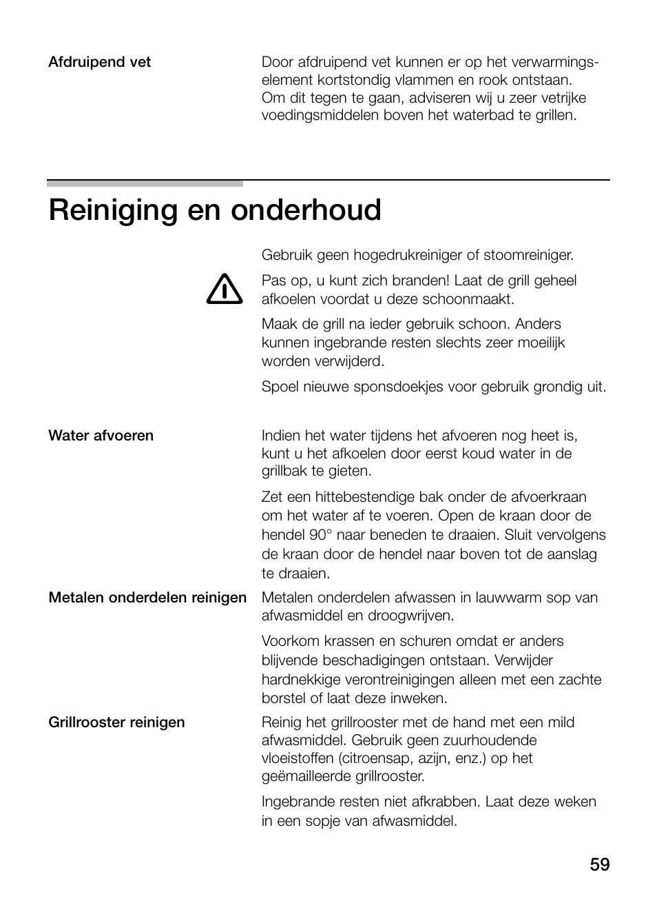 Reiniging en onderhoud | Neff N64K30N0 User Manual | Page 59 / 136