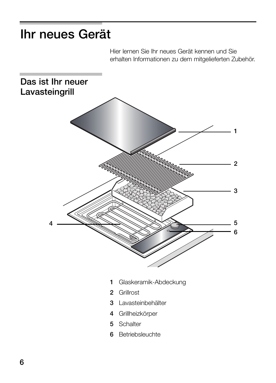 Ihr neues gerät, Das ist ihr neuer lavasteingrill | Neff N64K30N0 User Manual | Page 6 / 136