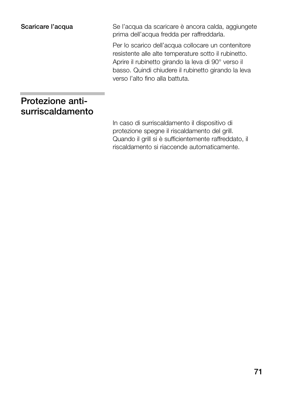 Protezione anti- surriscaldamento | Neff N64K30N0 User Manual | Page 71 / 136