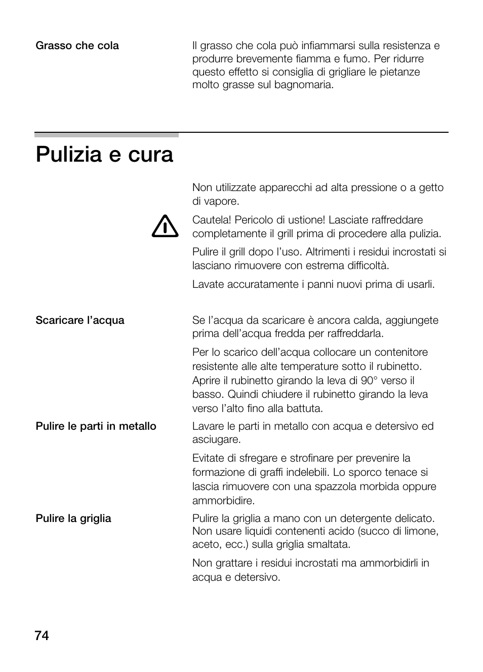 Pulizia e cura | Neff N64K30N0 User Manual | Page 74 / 136