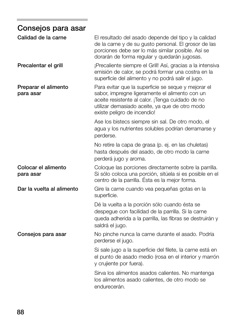 Consejos para asar | Neff N64K30N0 User Manual | Page 88 / 136