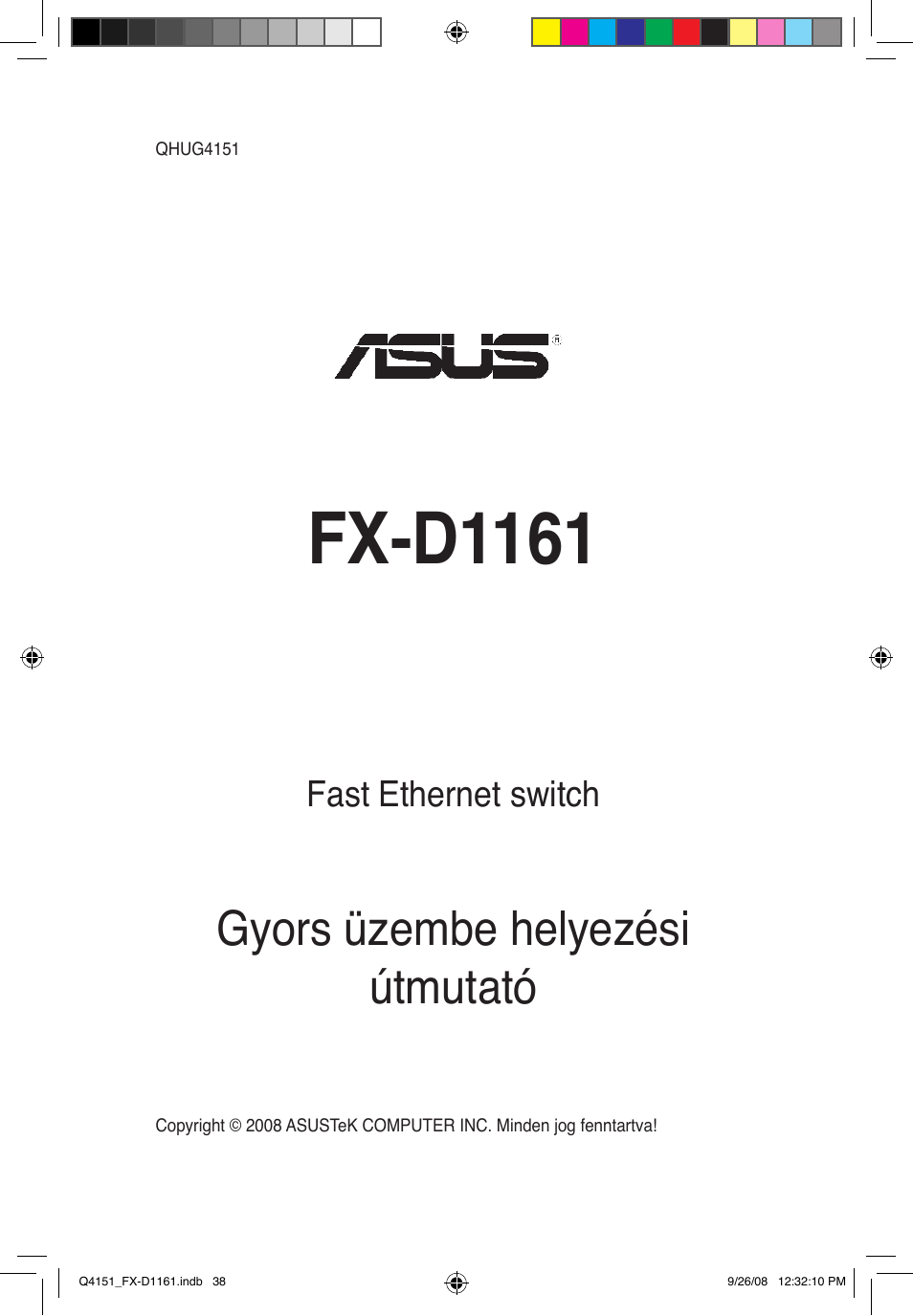 Fx-d1161, Gyors üzembe helyezési útmutató | Asus FX-D1161 User Manual | Page 39 / 87