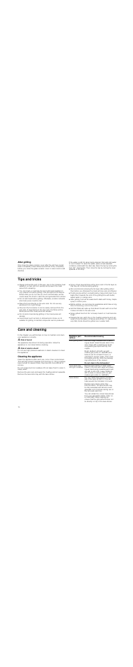 After grilling, Tips and tricks, Care and cleaning | M risk of burns, M risk of electric shock, Cleaning the appliance | Neff N64K30N0 User Manual | Page 14 / 36