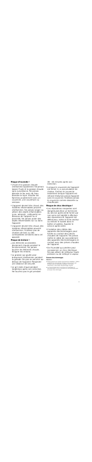 Risque d'incendie, Risque de brûlure, Risque de choc électrique | Causes des dommages, Attention, Risque généré par l'emploi d'accessoires inadaptés | Neff N64K30N0 User Manual | Page 17 / 36