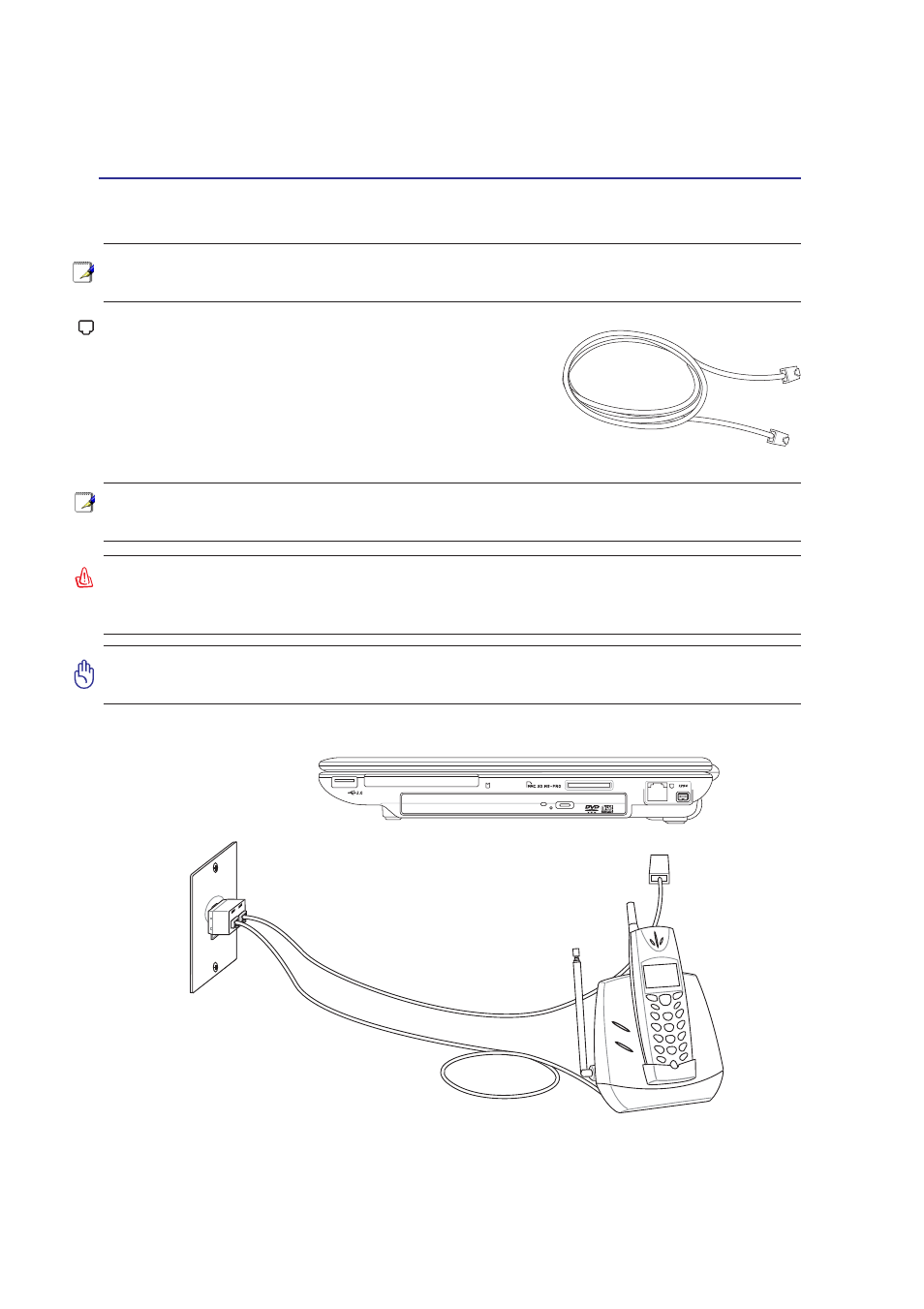 Connections, Modem connection | Asus U5F User Manual | Page 42 / 71