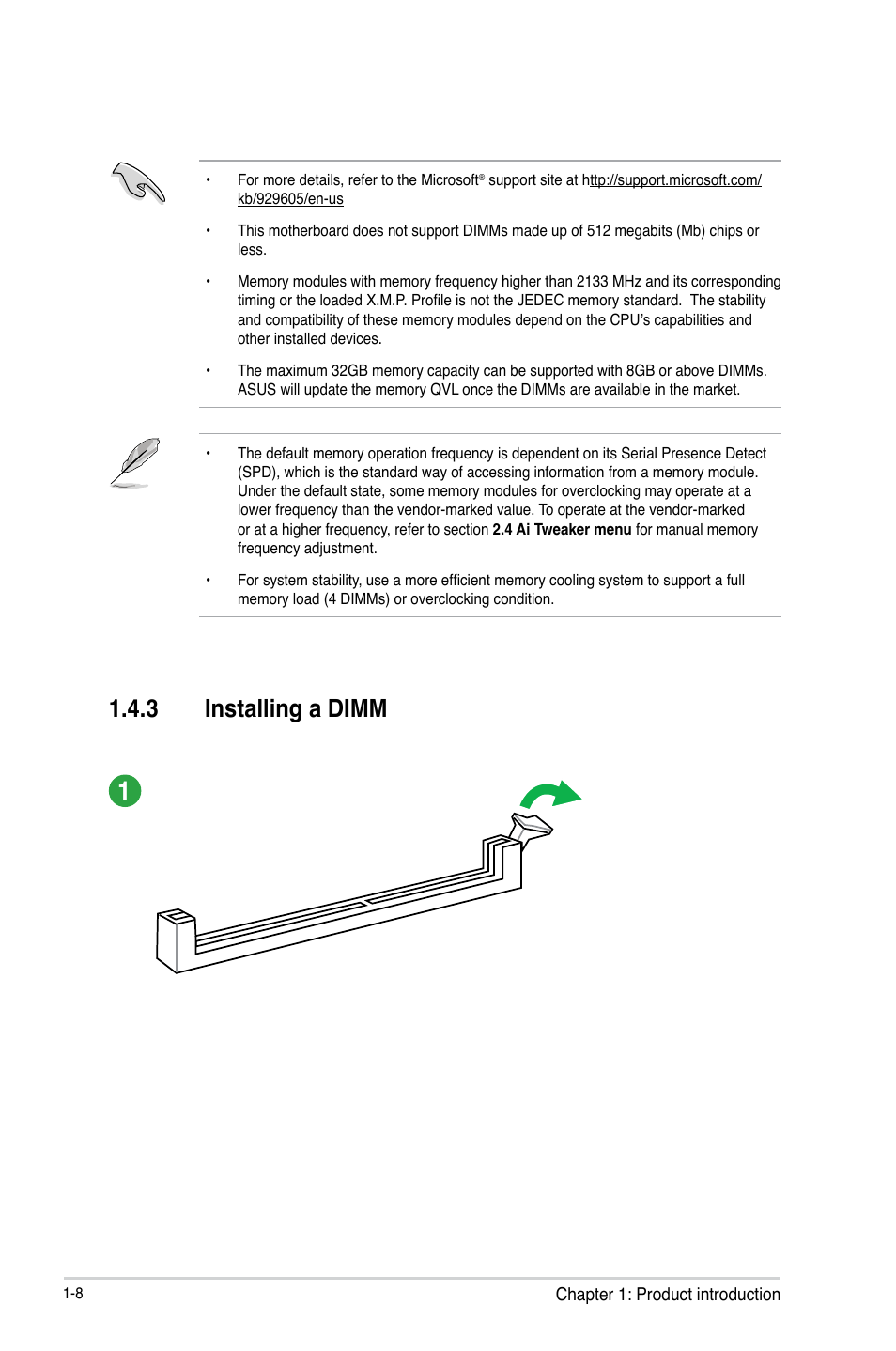 3 installing a dimm | Asus B75M-PLUS User Manual | Page 16 / 69