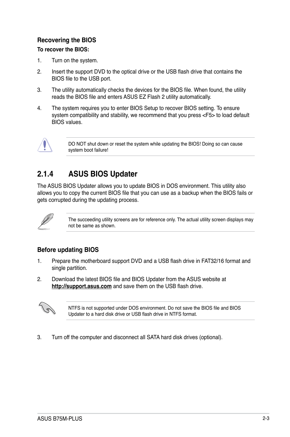 4 asus bios updater | Asus B75M-PLUS User Manual | Page 33 / 69