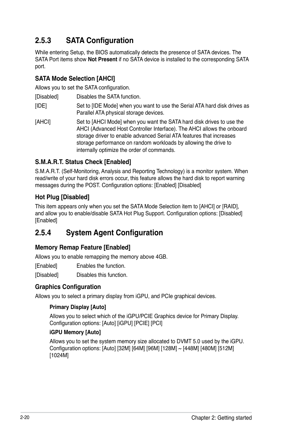 3 sata configuration, 4 system agent configuration | Asus B75M-PLUS User Manual | Page 50 / 69