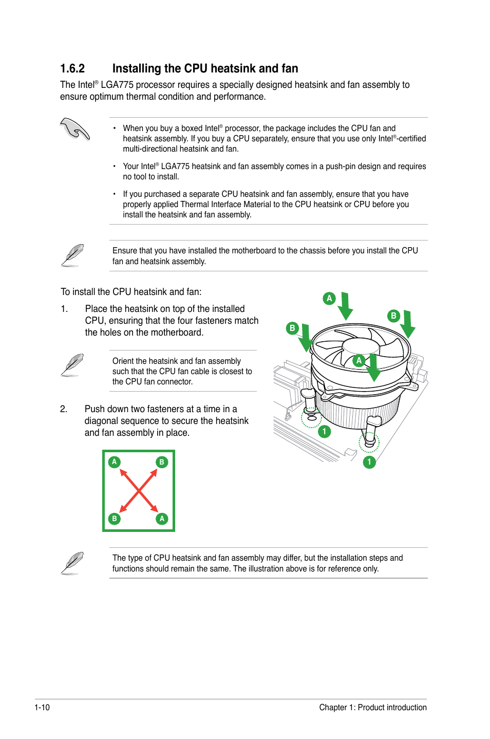 2 installing the cpu heatsink and fan, 2 installing the cpu heatsink and fan -10 | Asus P5KPL-AM/PS User Manual | Page 20 / 62