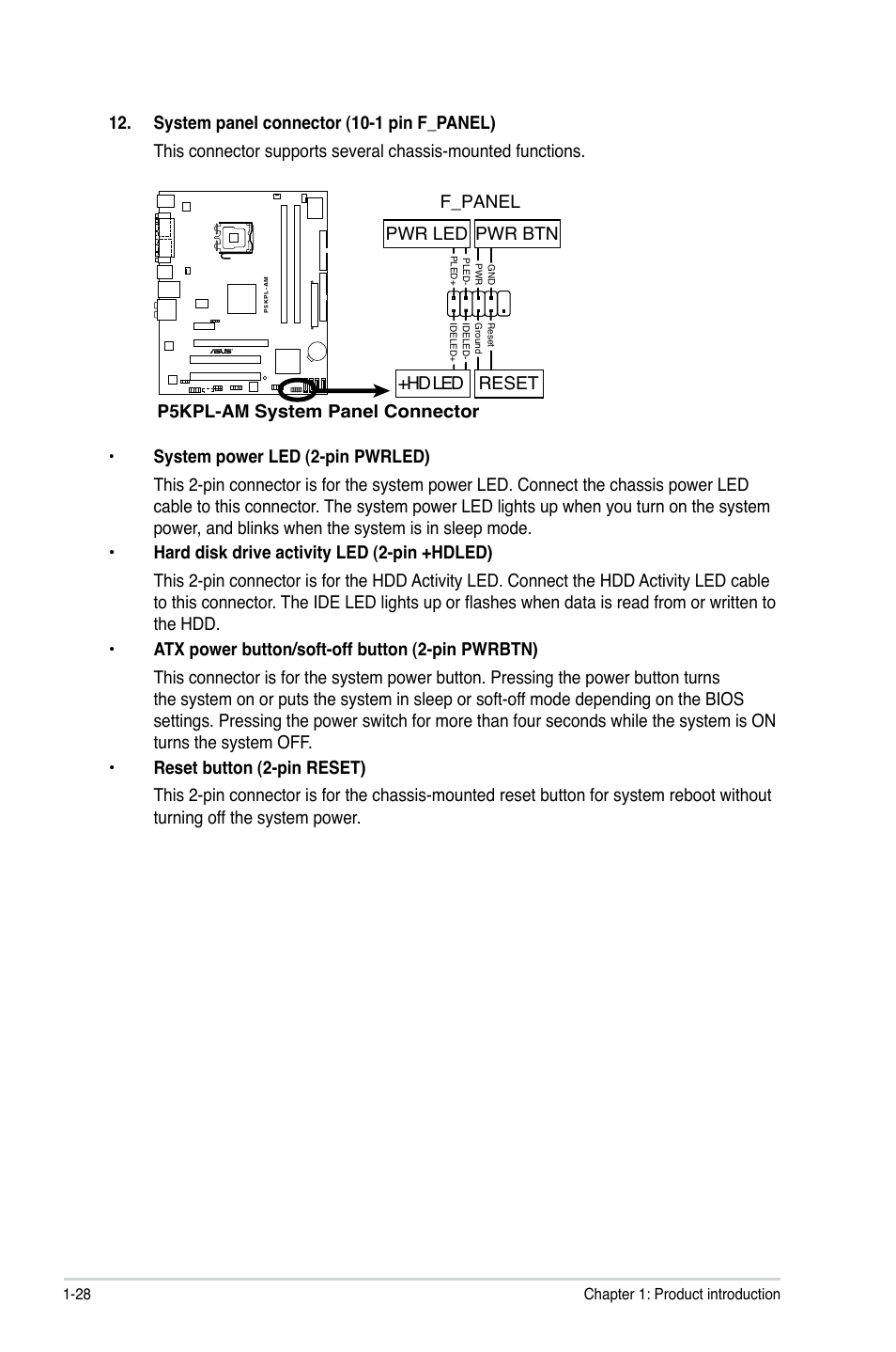 P5kpl-am system panel connector f_panel | Asus P5KPL-AM/PS User Manual | Page 38 / 62