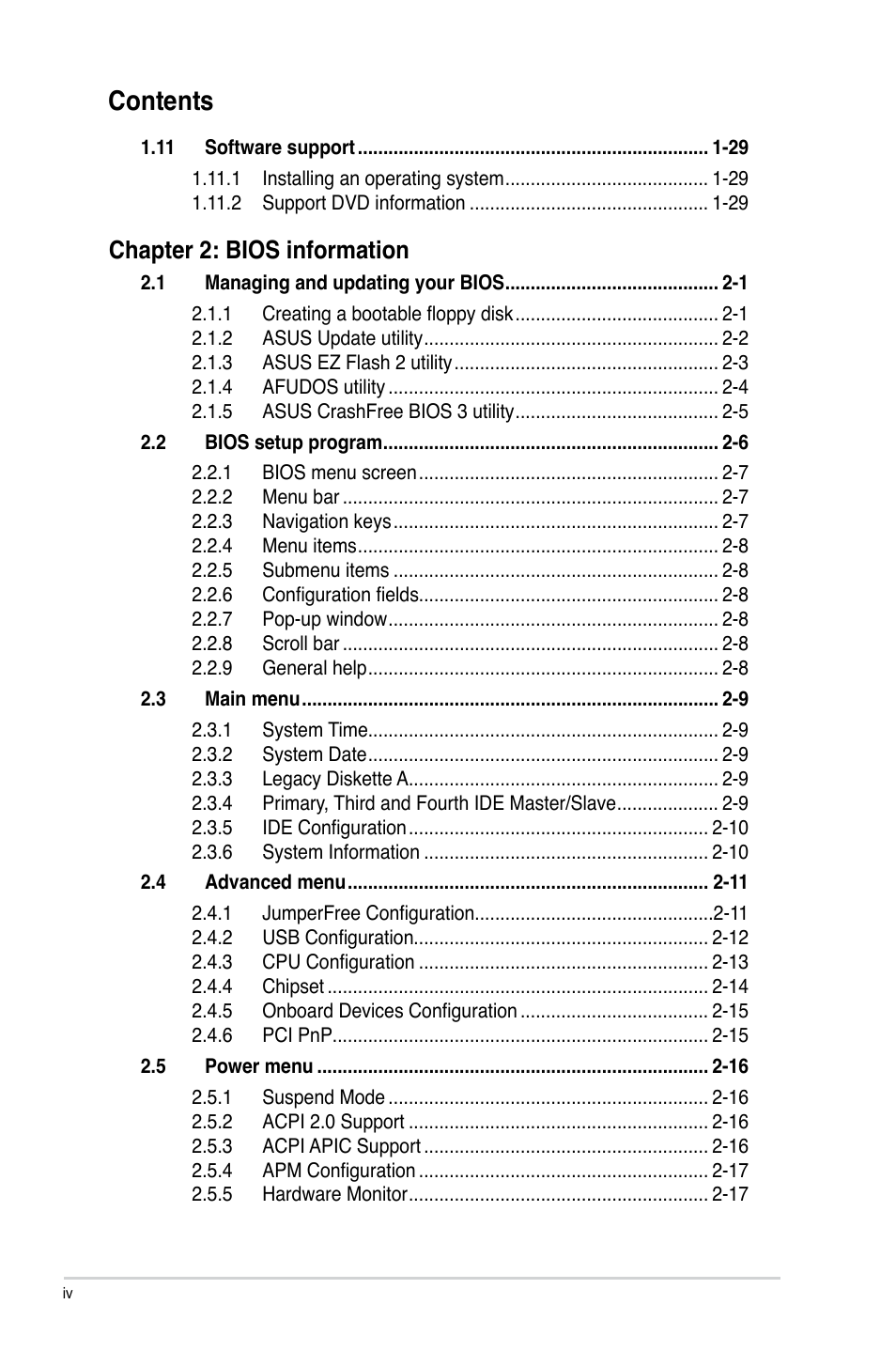Asus P5KPL-AM/PS User Manual | Page 4 / 62