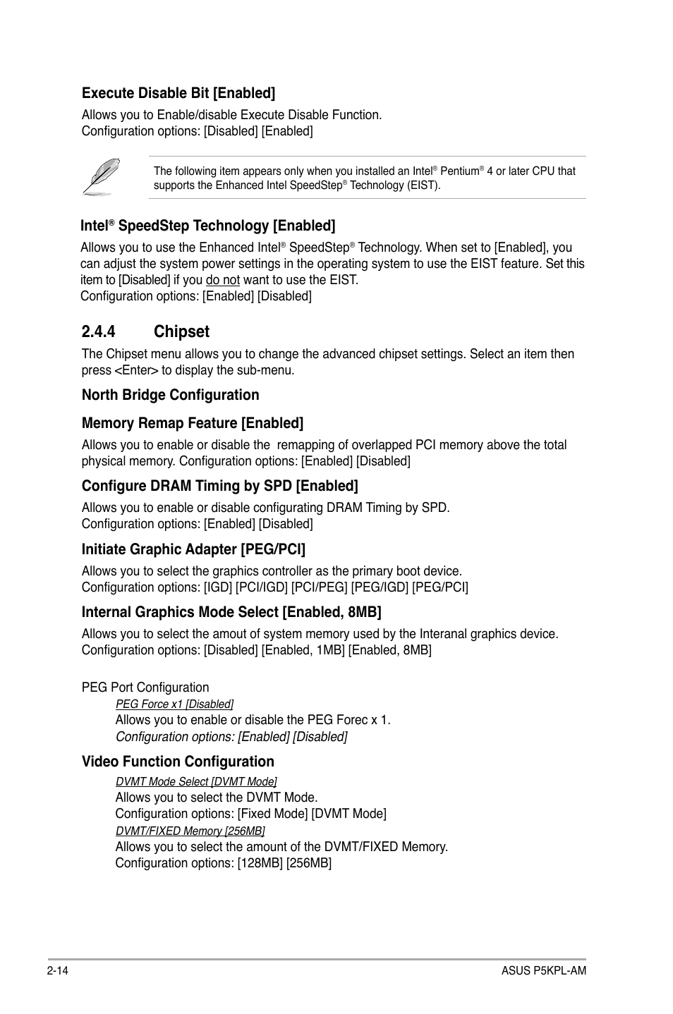 4 chipset, 4 chipset -14 | Asus P5KPL-AM/PS User Manual | Page 54 / 62