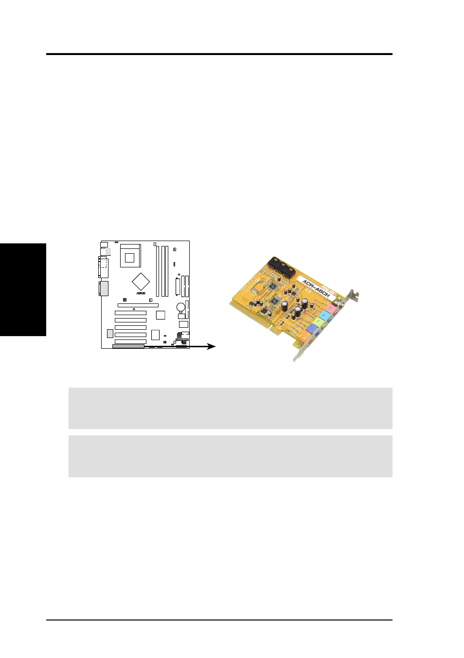 Hardware setup, Acr-a6ch hardware installation procedure, Acr-a6ch card 3. h/w setup | Asus A7N266-C User Manual | Page 32 / 102